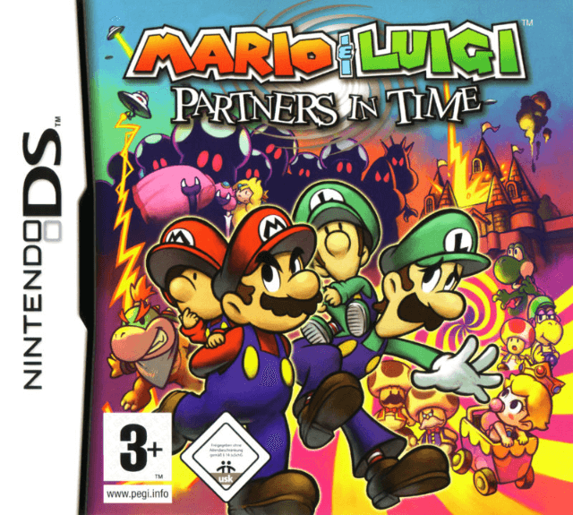 Mario and Luigi Partners in Time box art for Nintendo DS